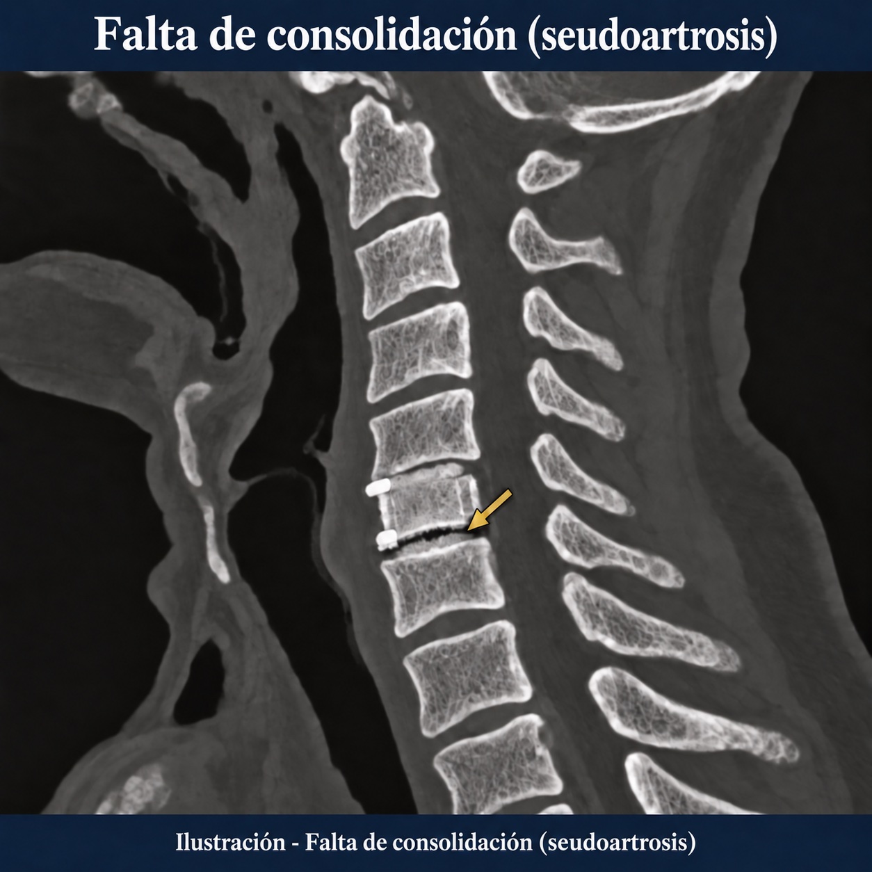 Ilustración - Falta de consolidación (seudoartrosis)